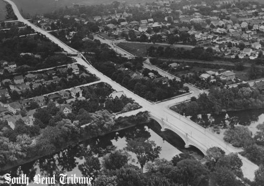 Leeper Bridge in the 1920s overhead
